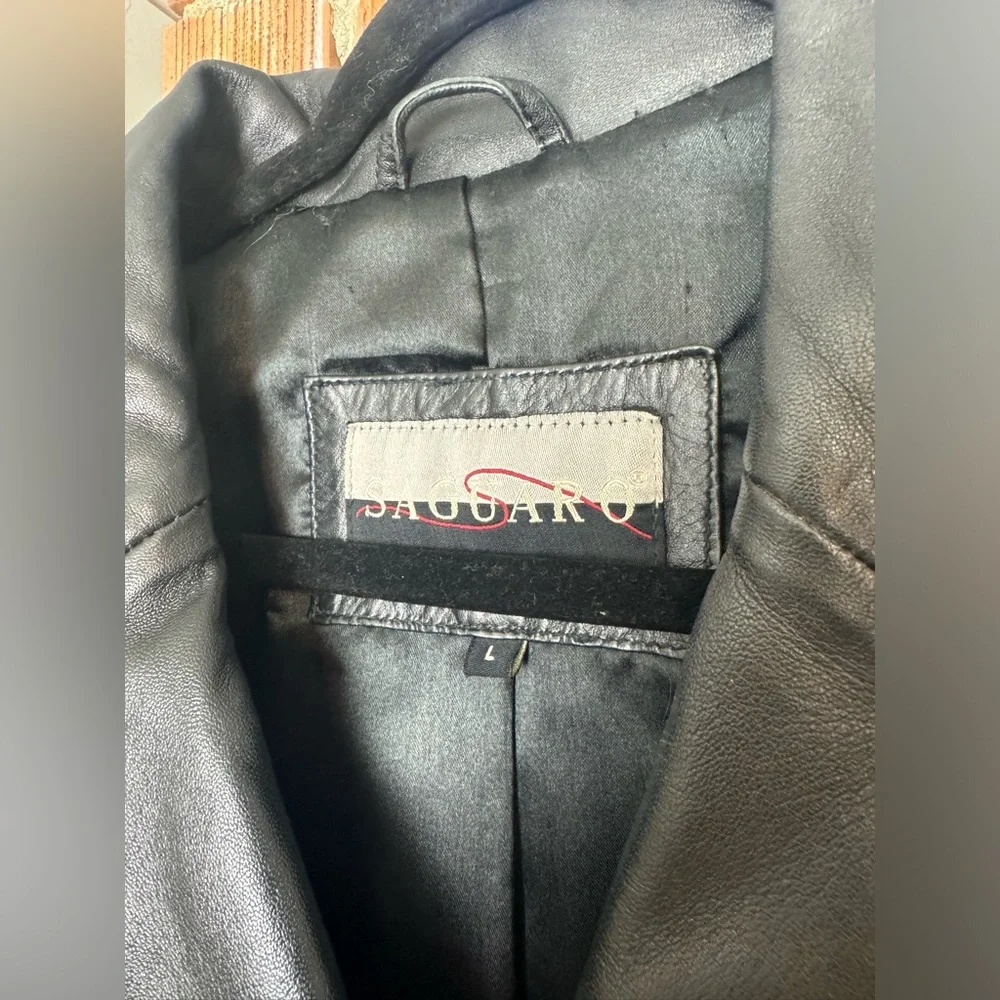 90s Saguaro Leather Trench Style Coat - Picture 7 of 9